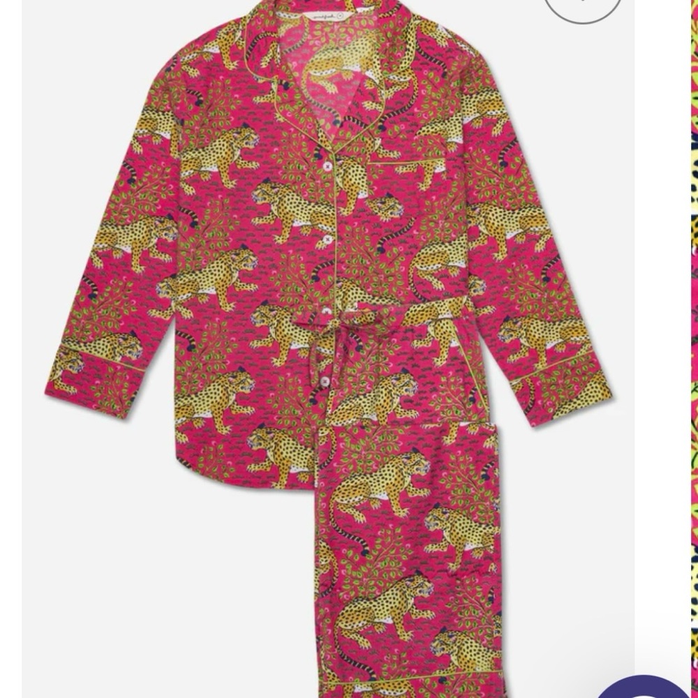 Printfresh Bagheera long sleeve Pajama Set in Fuchsia